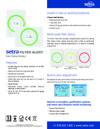 Thumbnail of document Data Sheet - Filter Status Alert